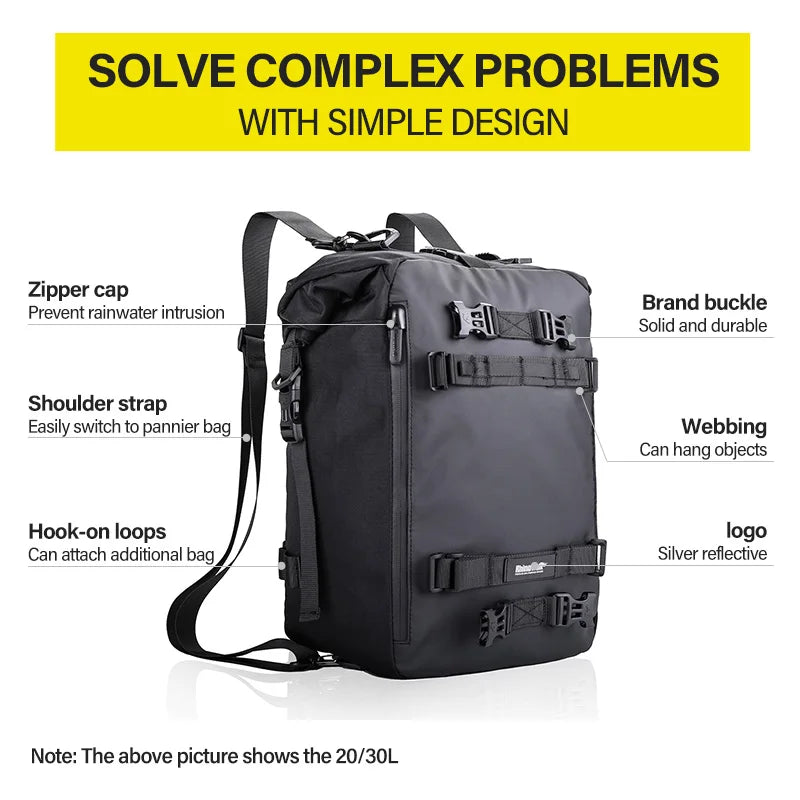 Sac moto étanche 30l
