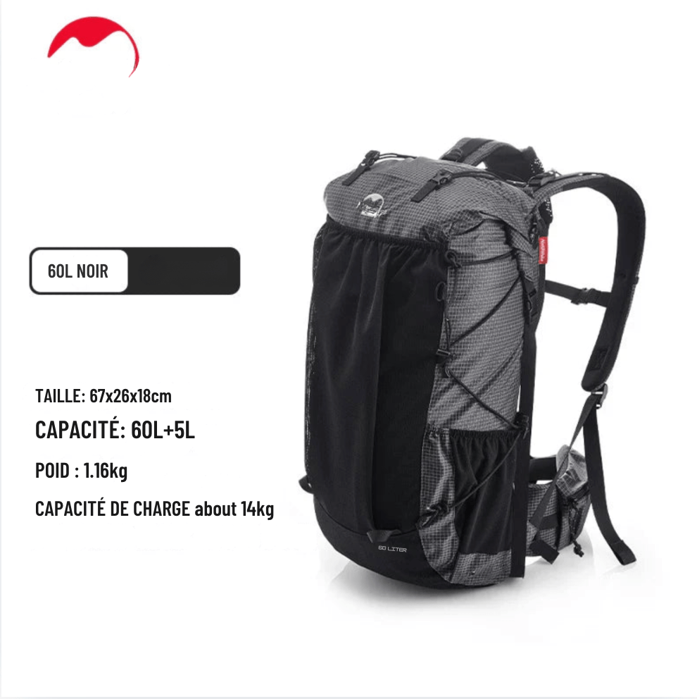 sac-voyages 60L NOIR Sac à dos randonnée 60L