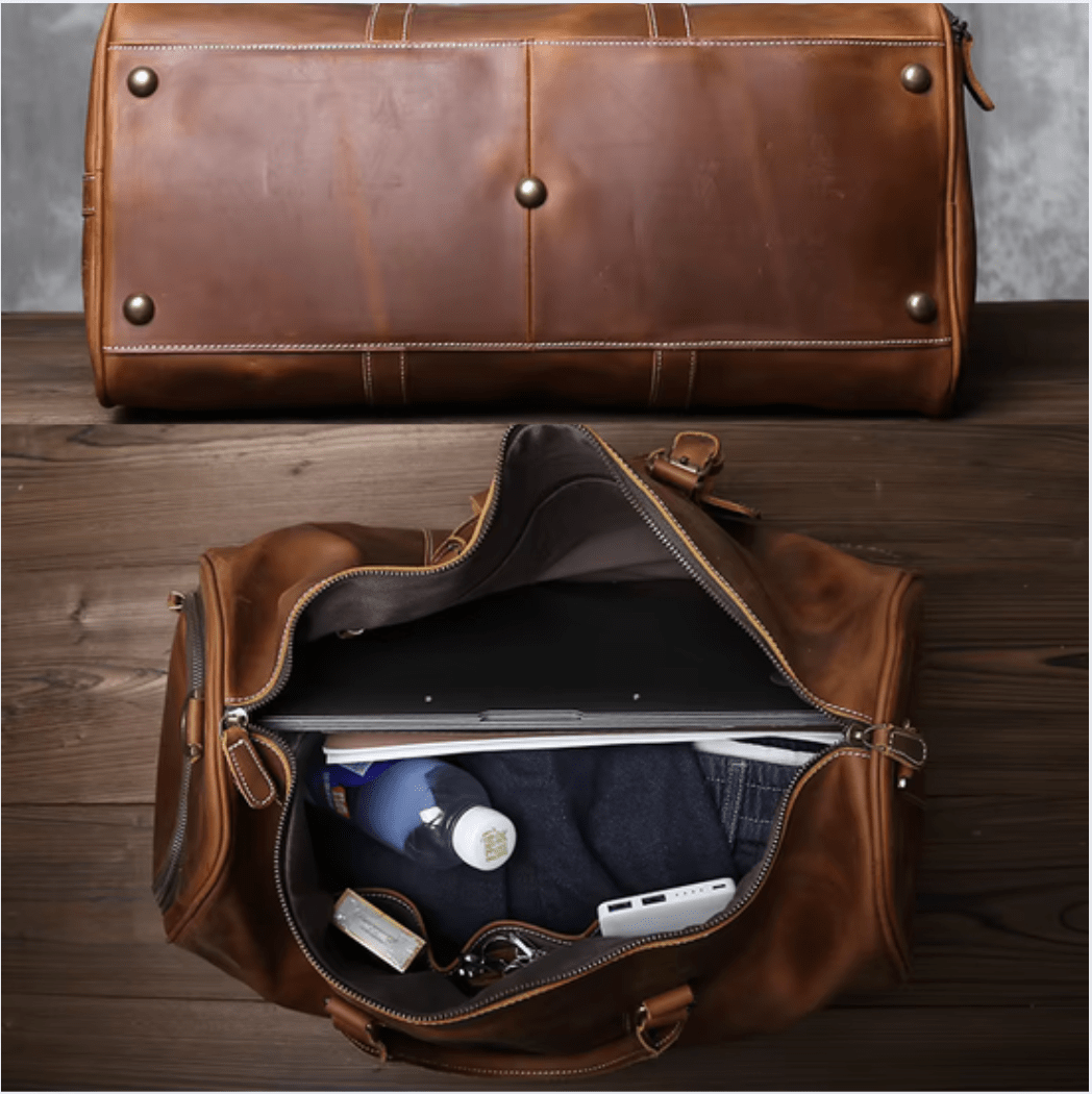 sac-voyages Sac de voyage en cuir vintage