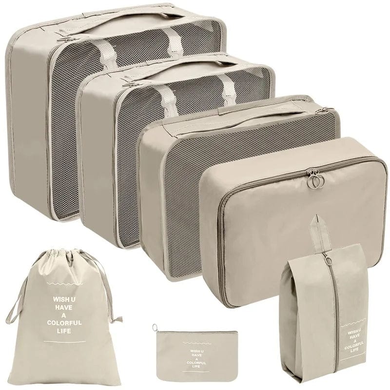 sac-voyages 7PCS-BEIGE Organiseurs de bagage