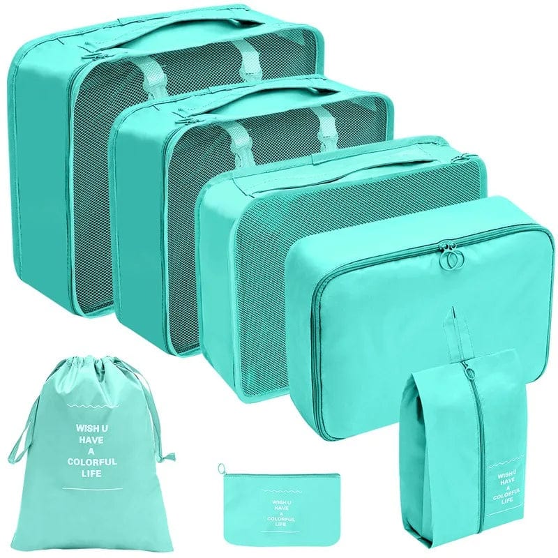 sac-voyages 7PCS-BLEU CLAIR Organiseurs de bagage