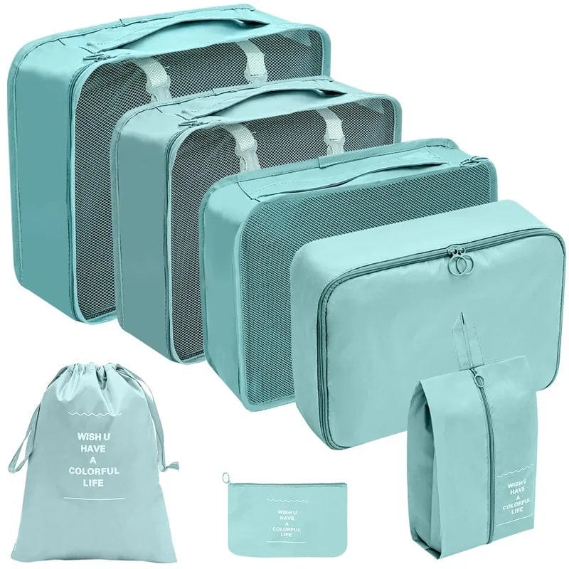 sac-voyages 7PCS-BLEU LAGON Organiseurs de bagage