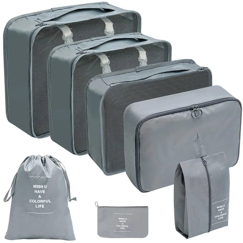 sac-voyages 7PCS-GRIS Organiseurs de bagage