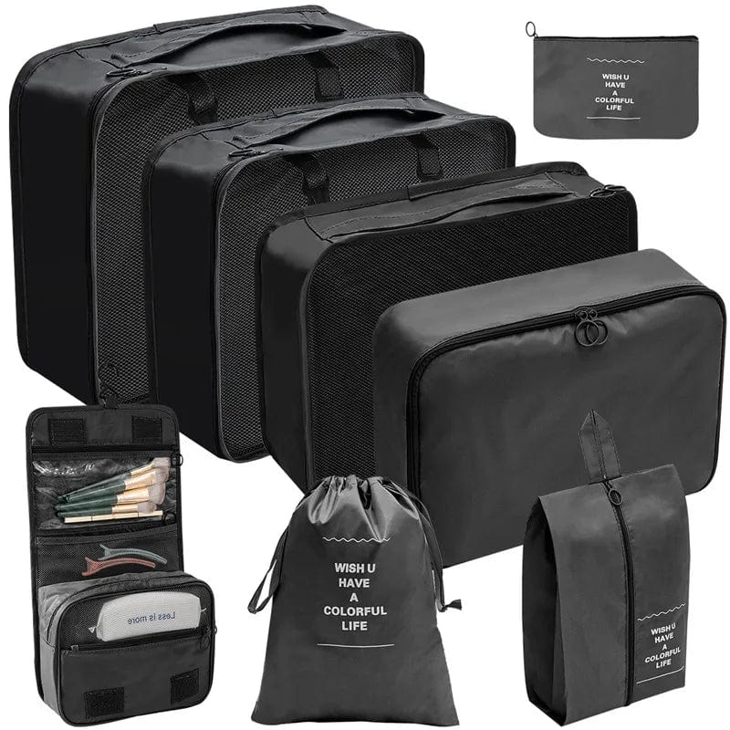 sac-voyages 8PCS-NOIR Organiseurs de bagage