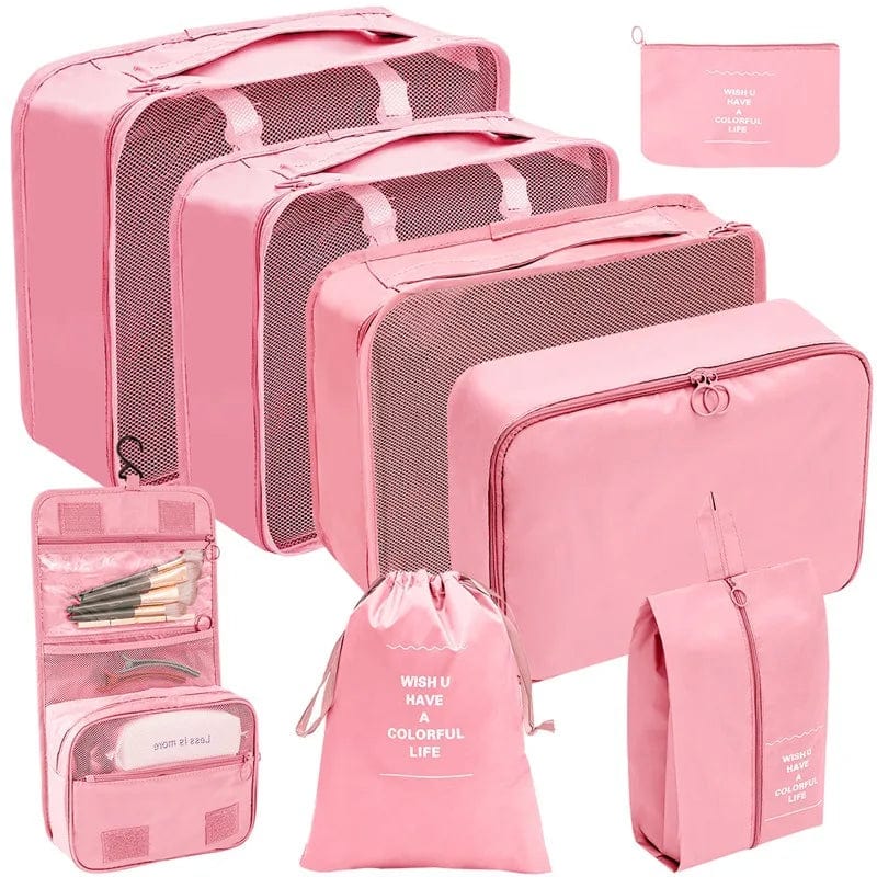 sac-voyages 8PCS-ROSE Organiseurs de bagage