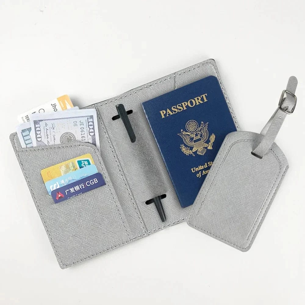 sac-voyages ARGENT Pochette passeport cuir