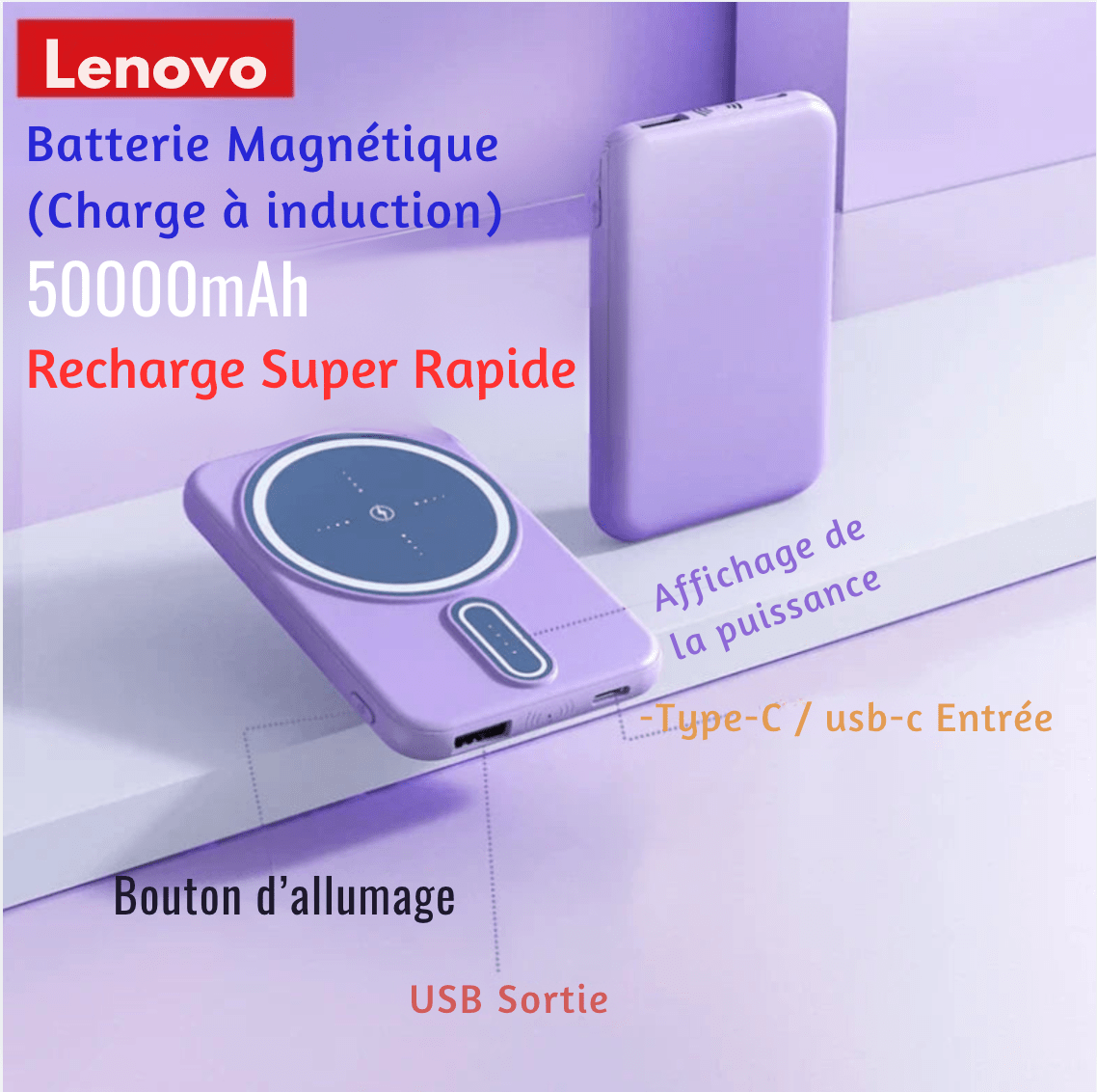 sac-voyages Batterie externe lenovo