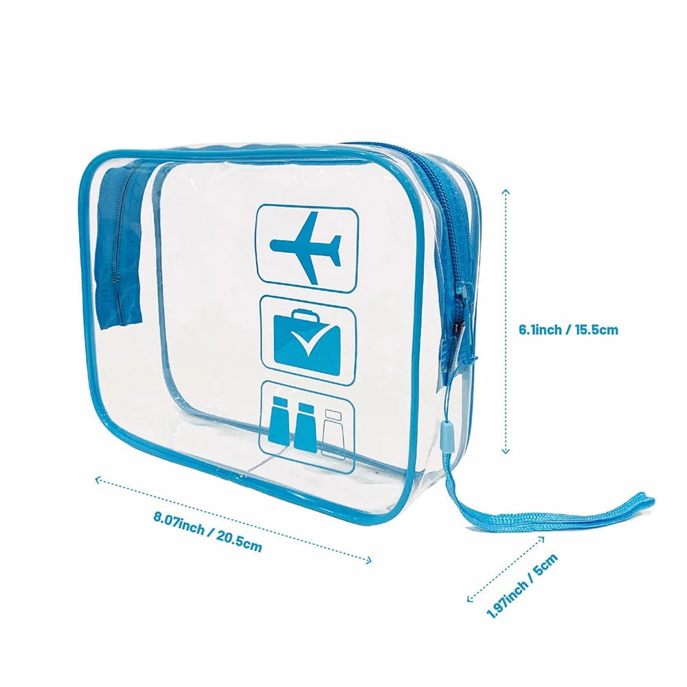 sac-voyages BLEU CIEL Trousse de toilette transparente pour avion