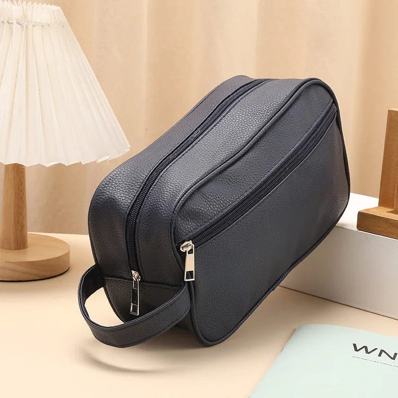 sac-voyages BLEU Trousse de toilette cuir homme