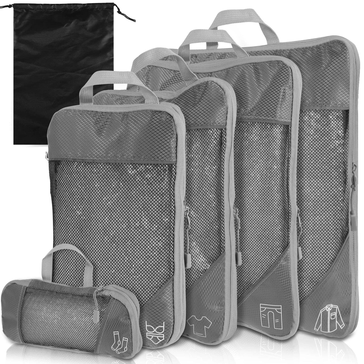 sac-voyages GRIS 6 PCS Pochette de rangement pour valise