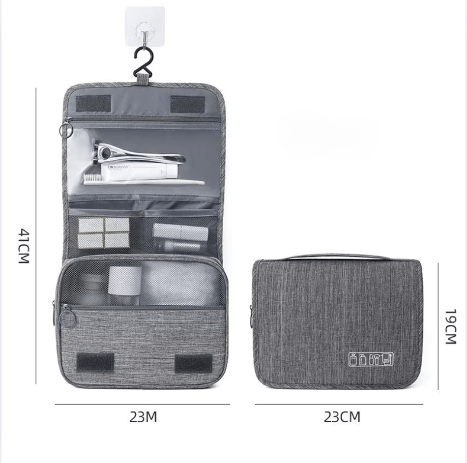 sac-voyages GRIS Trousse de toilette pliable à suspendre