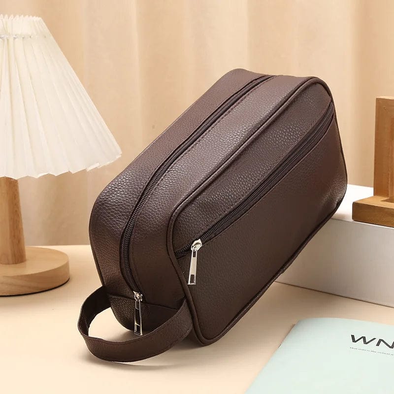 sac-voyages MARRON Trousse de toilette cuir homme