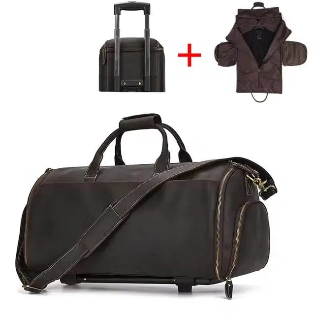 sac-voyages NOIR À ROULETTE Sac bandoulière homme cuir vintage