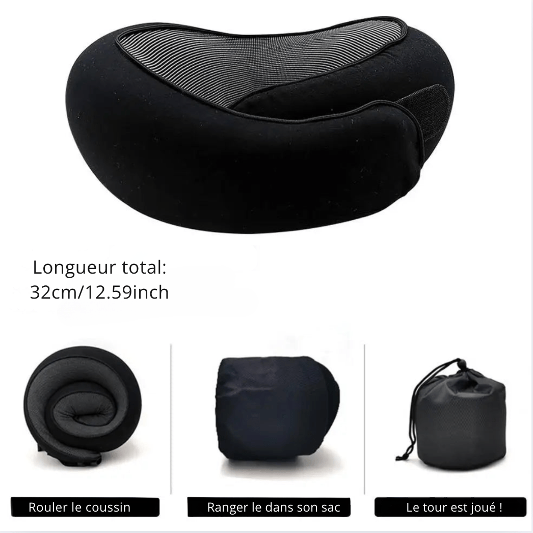 sac-voyages NOIR Coussin avion nuque