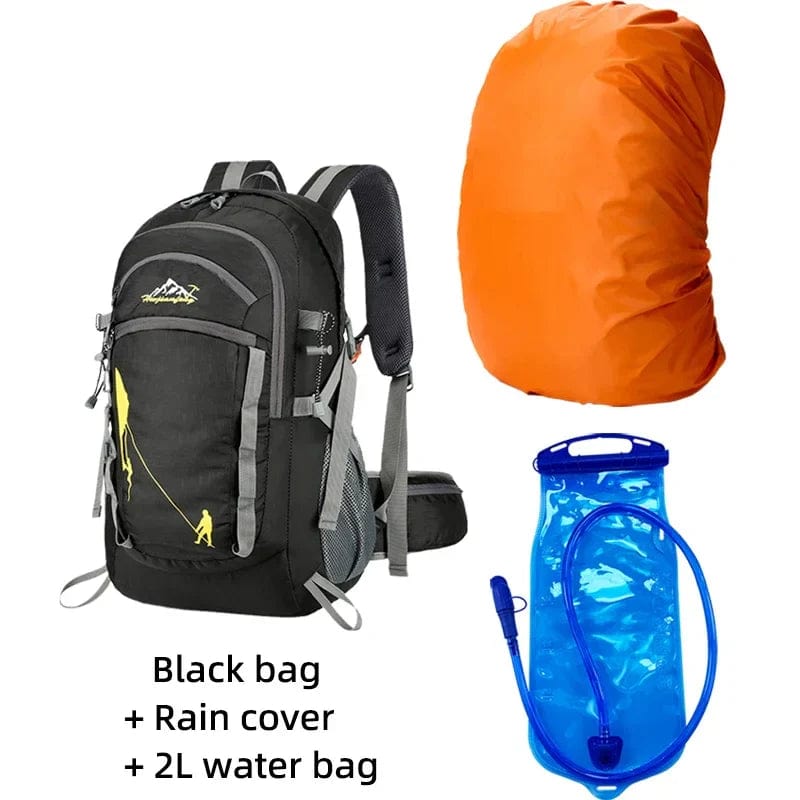 sac-voyages NOIR + PROTECTION PLUIE + POCHE EAU Sac à dos petite randonnée