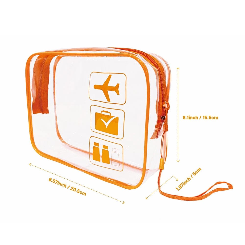 sac-voyages ORANGE Trousse de toilette transparente pour avion