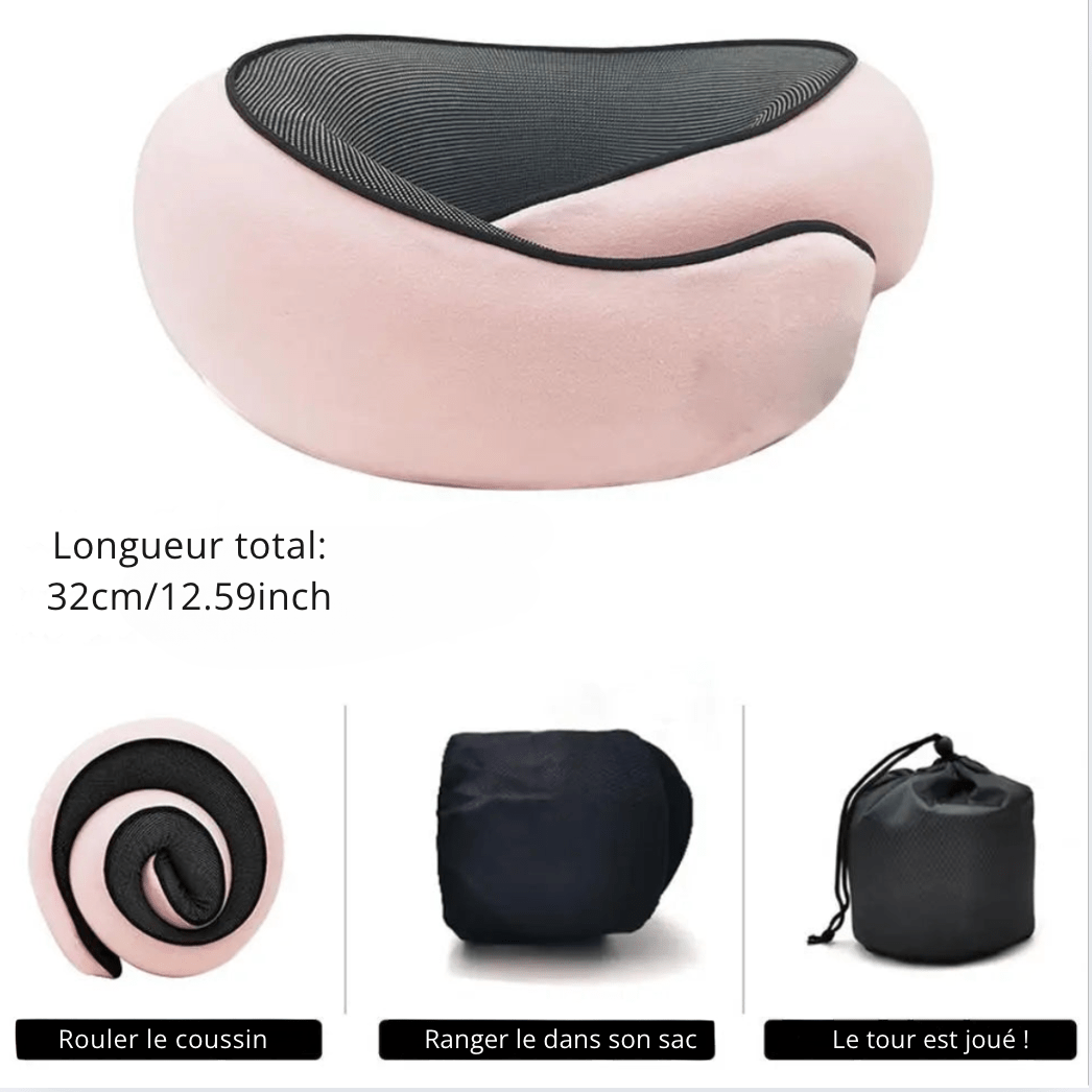 sac-voyages ROSE Coussin avion nuque