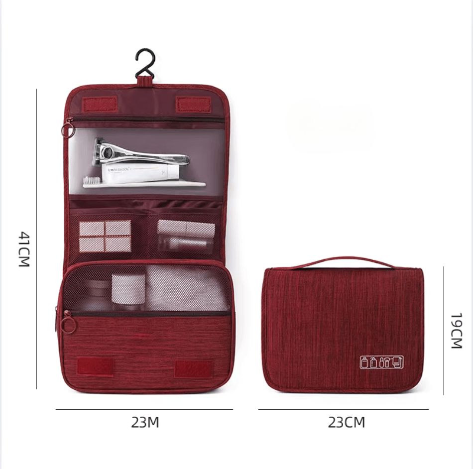 sac-voyages ROUGE Trousse de toilette pliable à suspendre