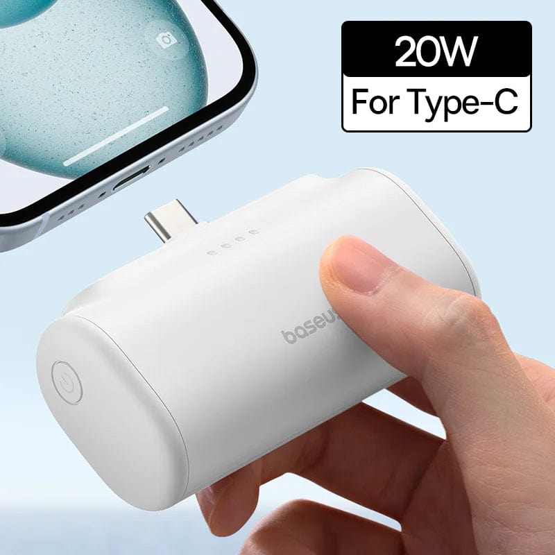 sac-voyages TYPE-C BLANC / 5000mAh Batterie externe de poche