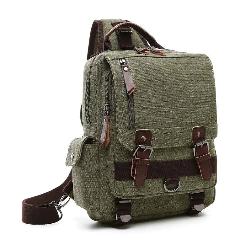 Sac-voyages VERT ARMÉE 1 ANSE Sac à dos baroudeur vintage femme