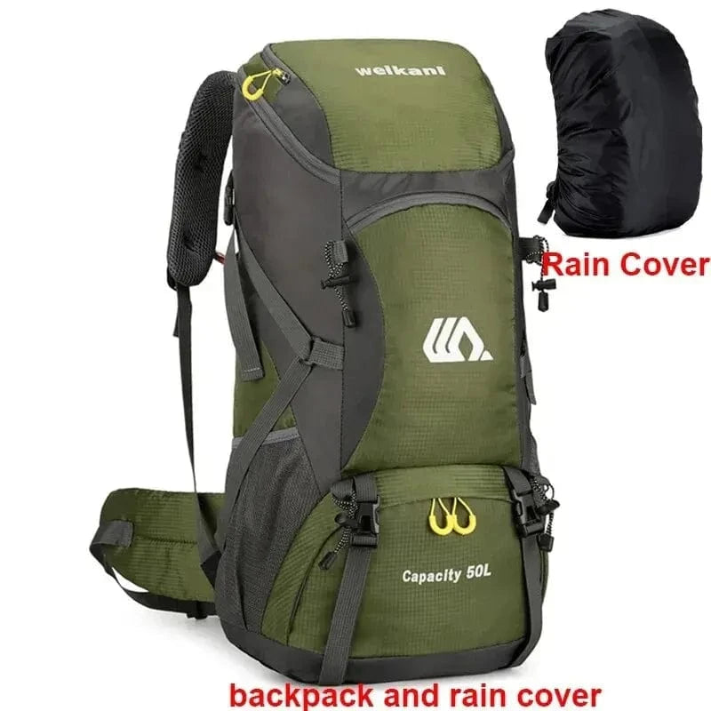 Sac-voyages VERT ARMÉE + HOUSSE DE PLUIE Sac à dos randonnée 50l