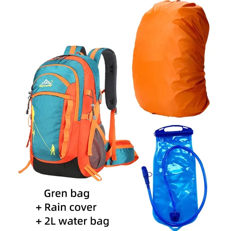 sac-voyages VERT + PROTECTION PLUIE + POCHE EAU Sac à dos petite randonnée